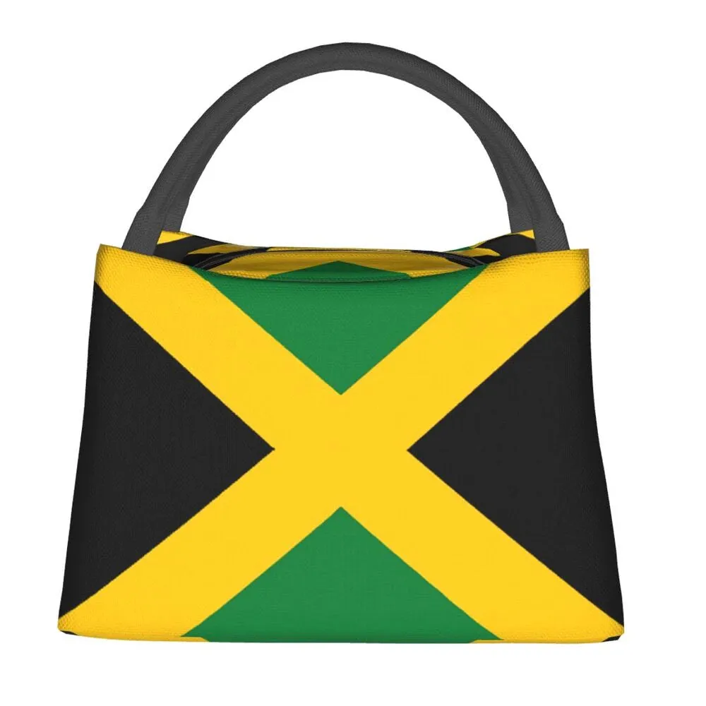 Jamaican flag insulated hot cold lunch bag tote handbag