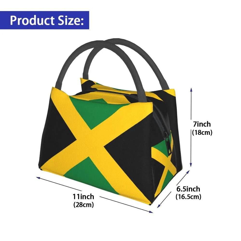 Jamaican flag insulated hot cold lunch bag tote handbag