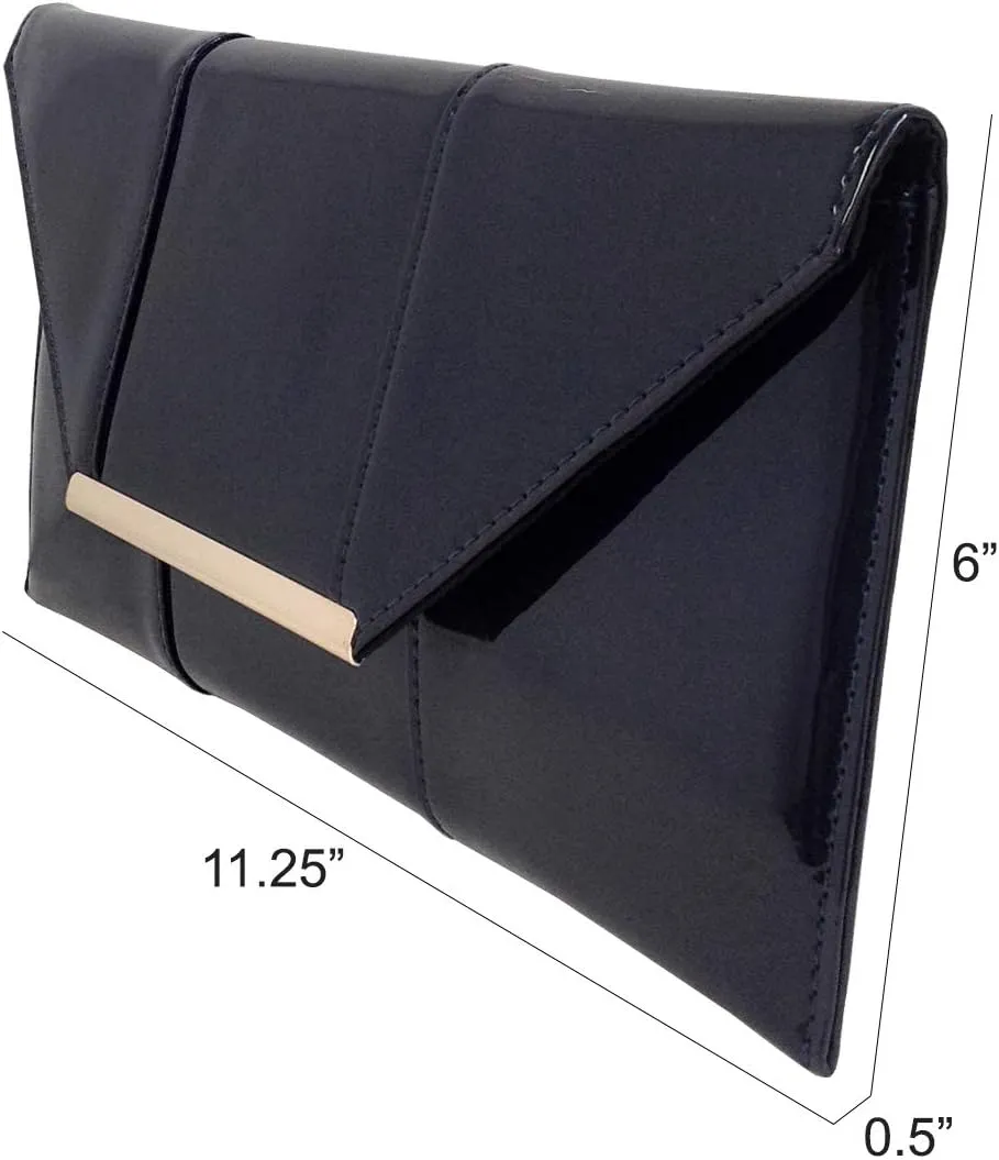 JNB Faux Patent Leather Envelope Candy Clutch