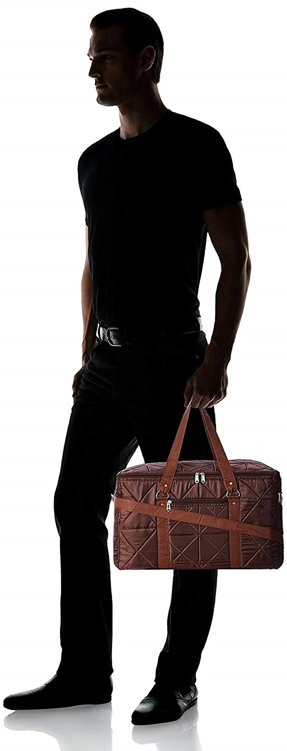 Kuber Industries Parachute Travel Duffle Bag (Brown),CTKTLUG1012