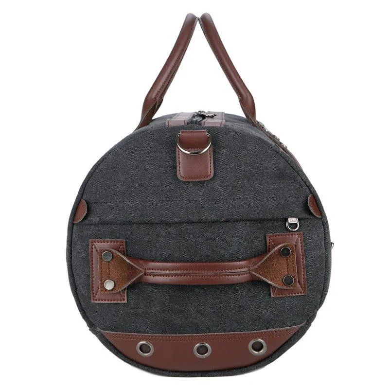Large Canvas Duffle Bag with Shoe Compartment