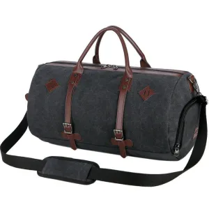 Large Canvas Duffle Bag with Shoe Compartment