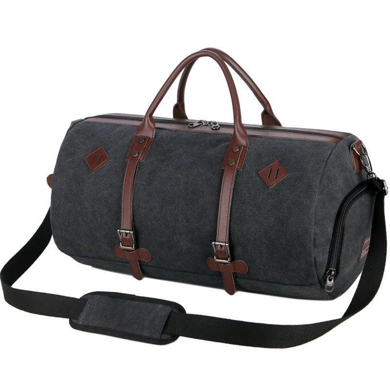 Large Canvas Duffle Bag with Shoe Compartment