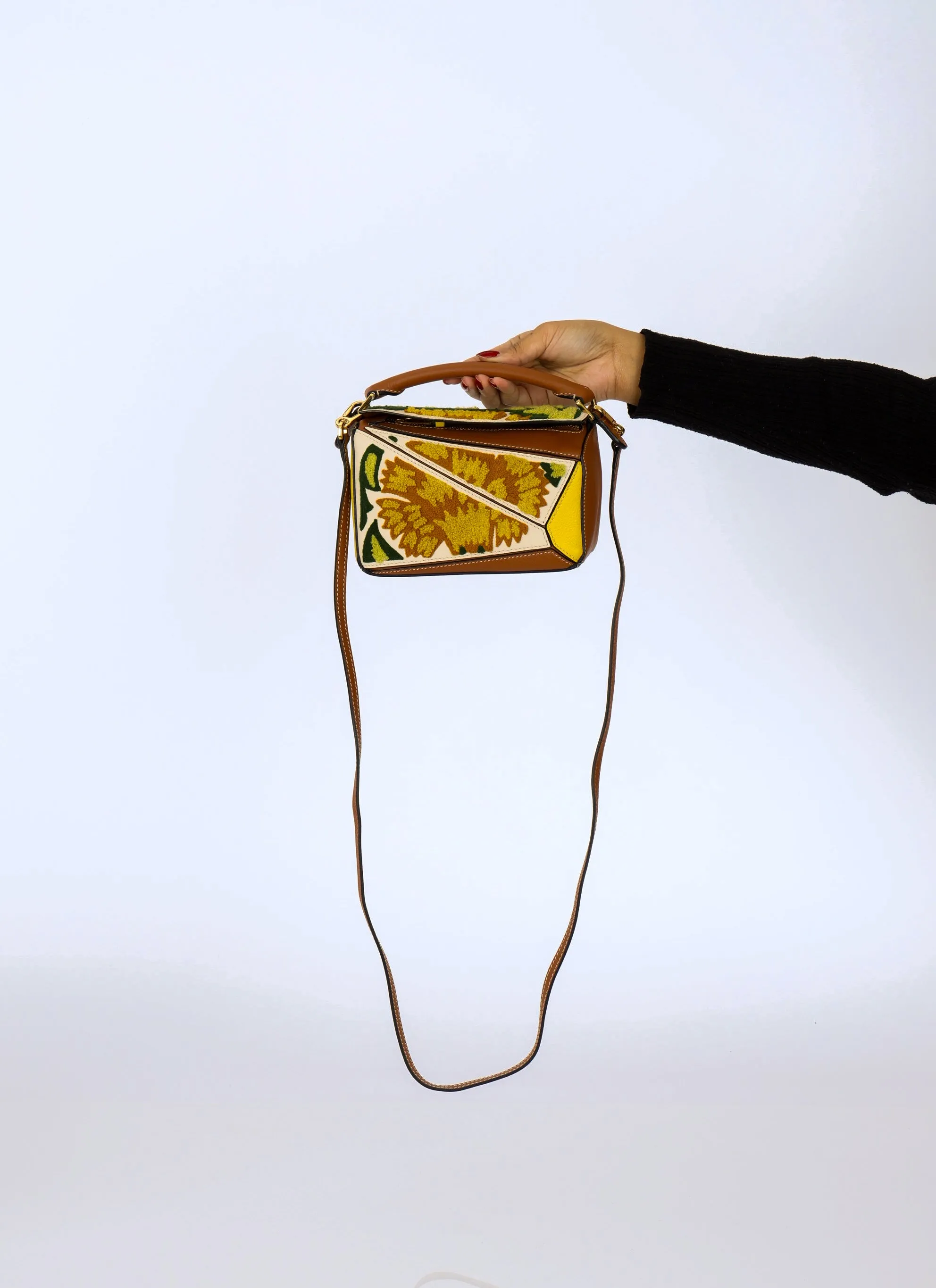 Loewe Embroidered Floral Mini Puzzle Bag
