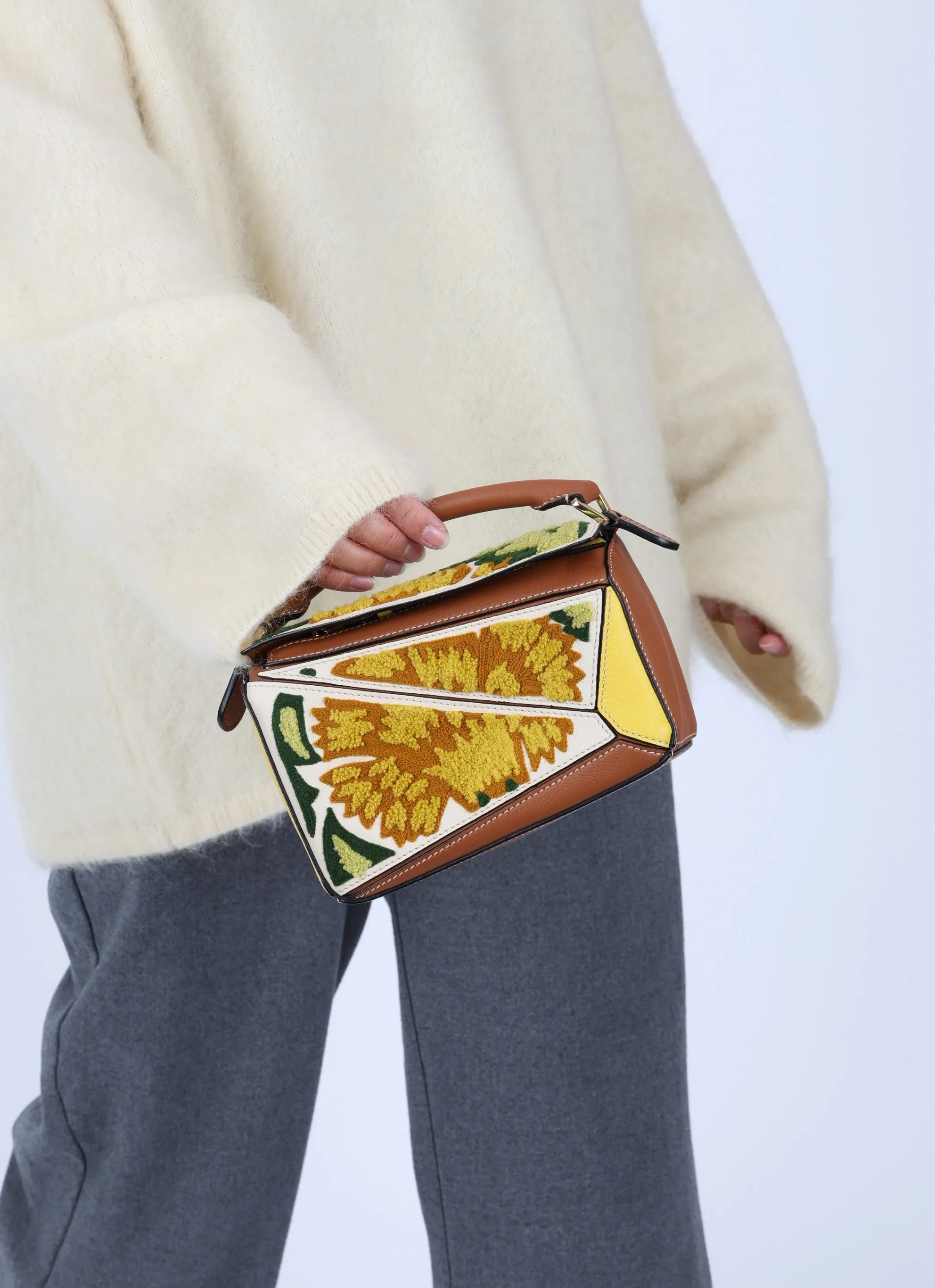 Loewe Embroidered Floral Mini Puzzle Bag