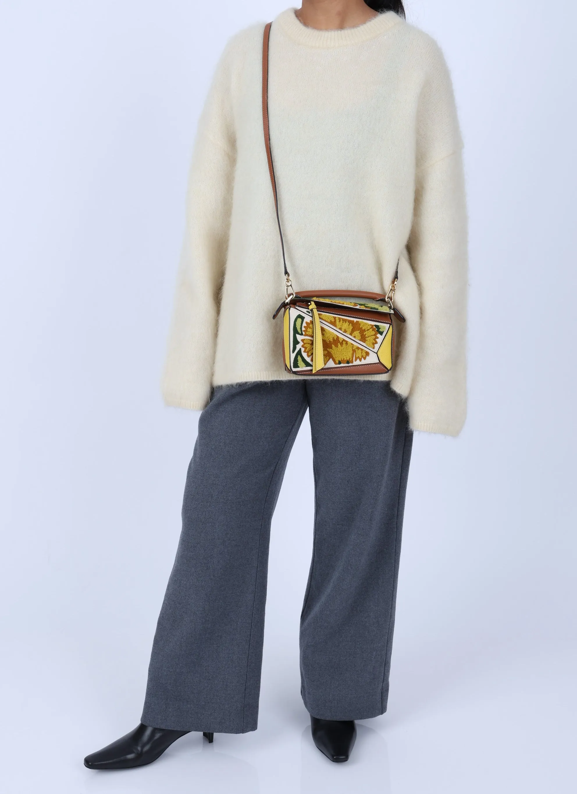 Loewe Embroidered Floral Mini Puzzle Bag