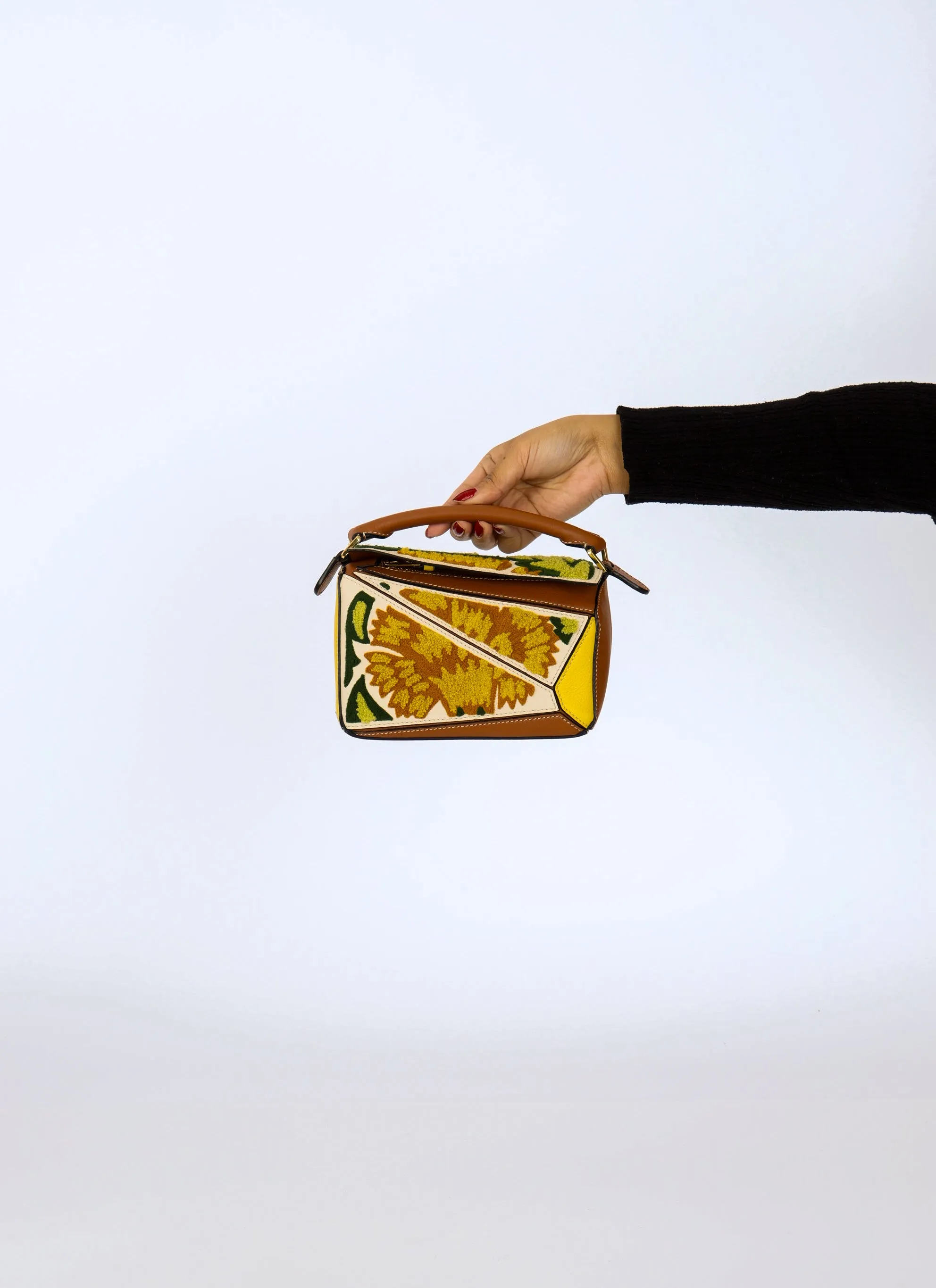 Loewe Embroidered Floral Mini Puzzle Bag