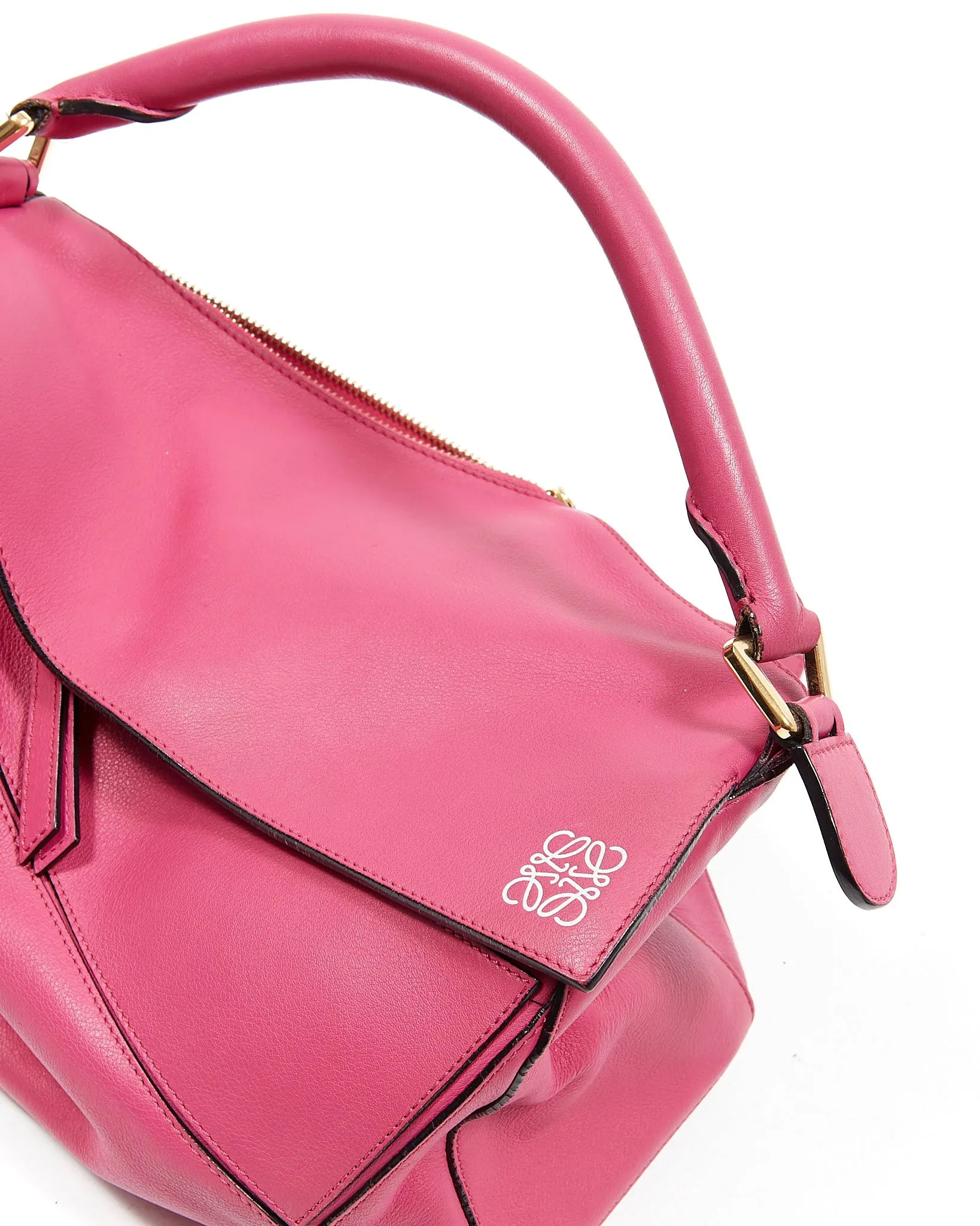 Loewe Fuchsia Leather Medium Puzzle Bag