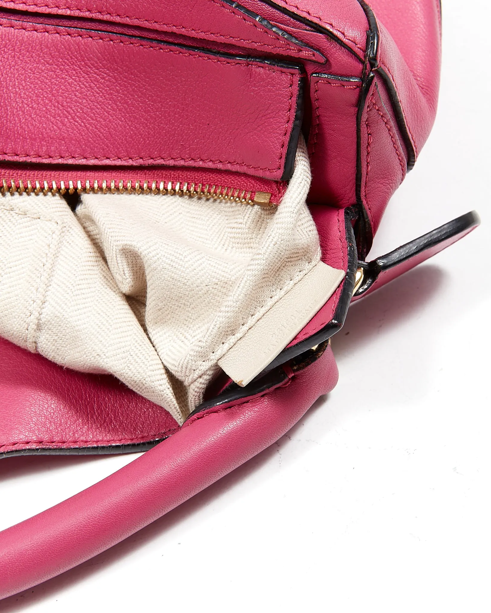Loewe Fuchsia Leather Medium Puzzle Bag