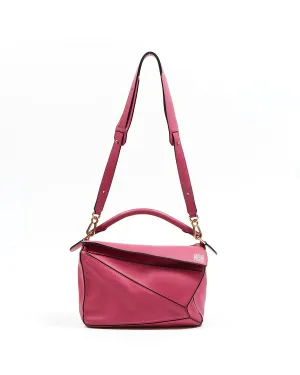 Loewe Fuchsia Leather Medium Puzzle Bag
