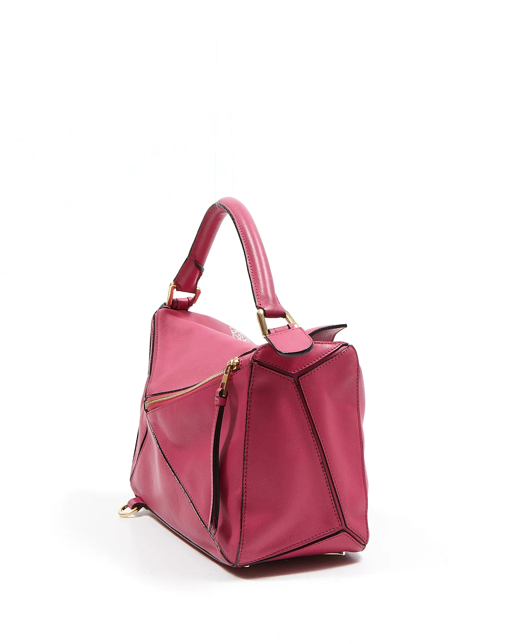 Loewe Fuchsia Leather Medium Puzzle Bag