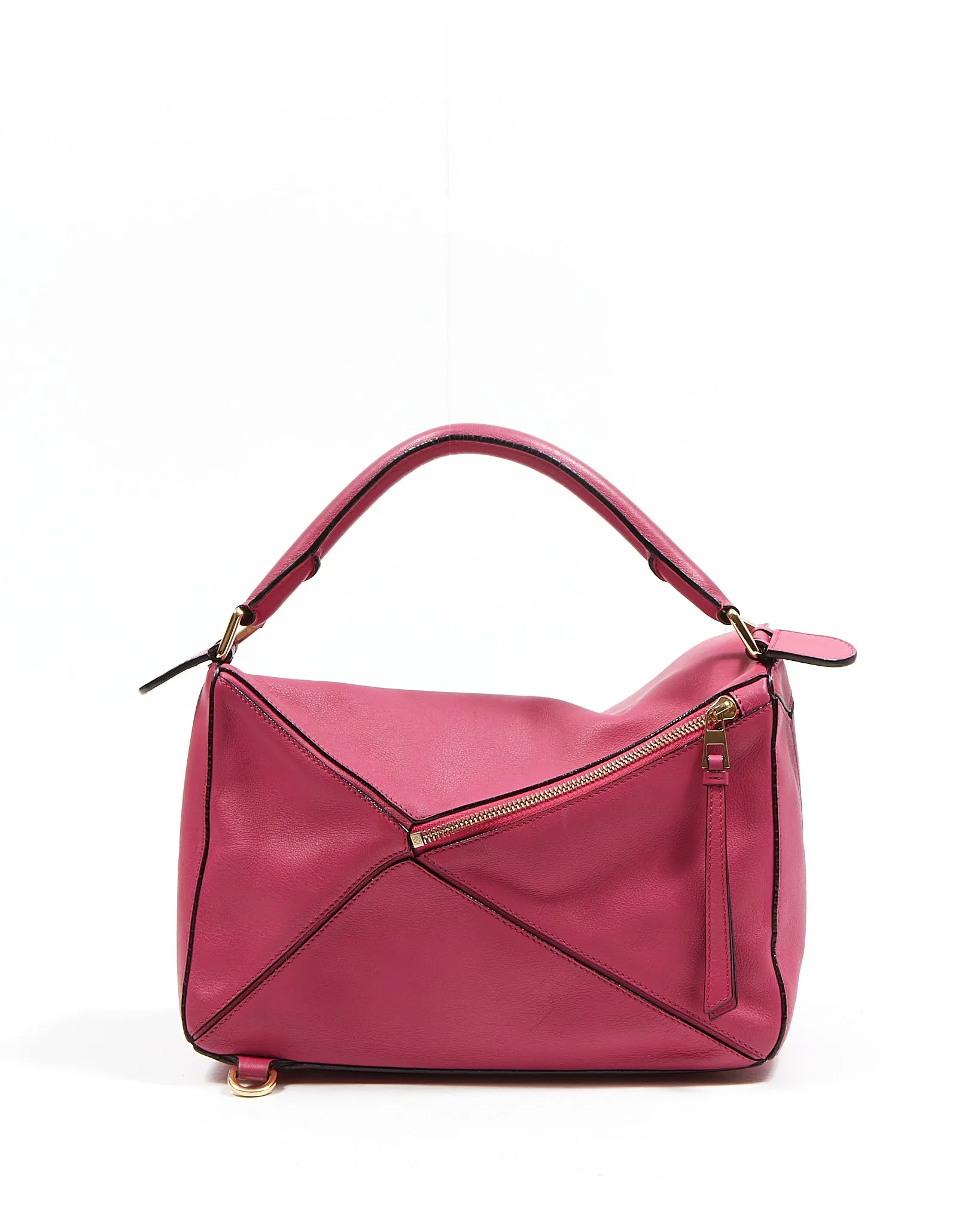 Loewe Fuchsia Leather Medium Puzzle Bag