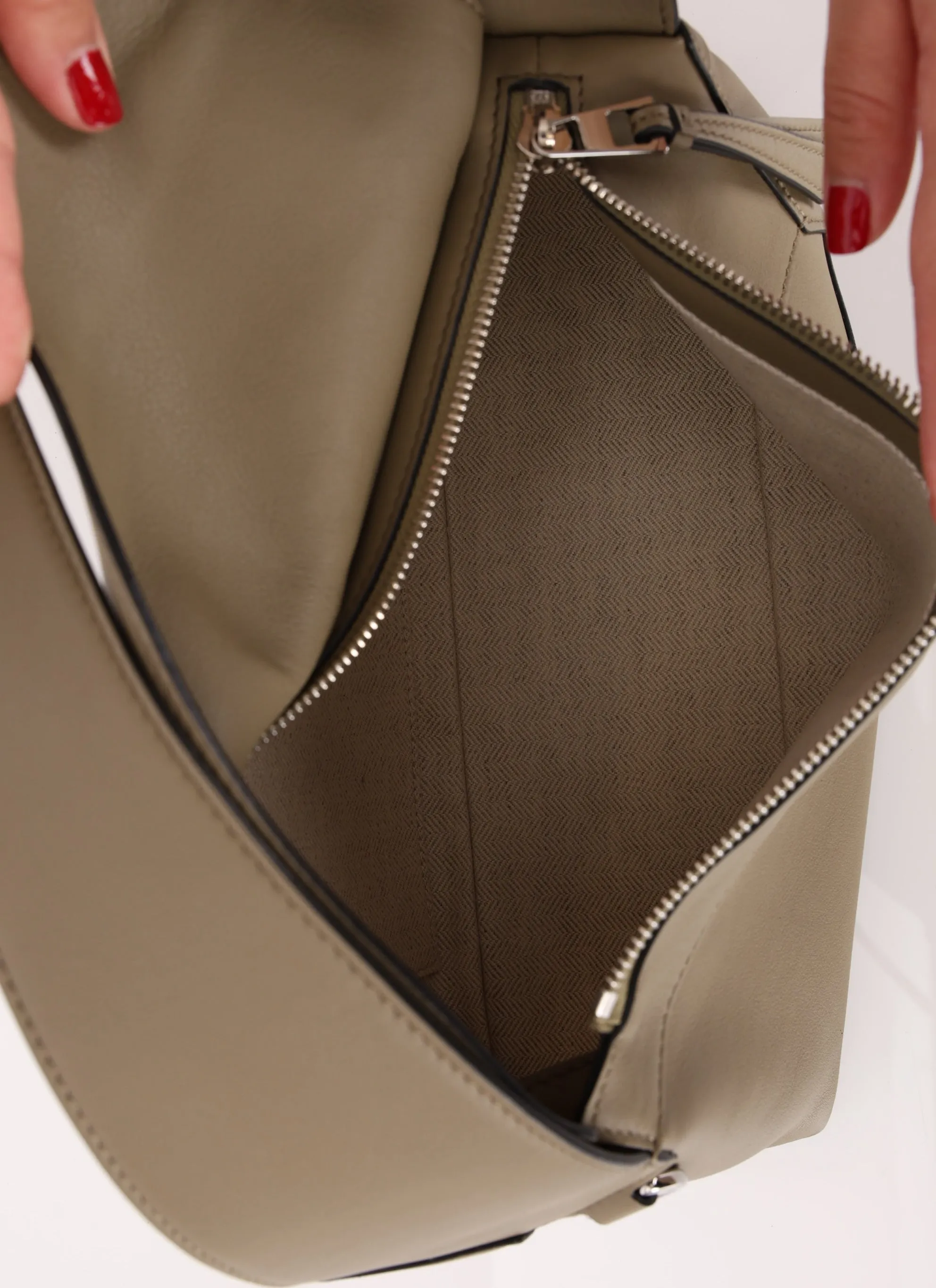 Loewe Leather Olive Puzzle Shoulder Bag