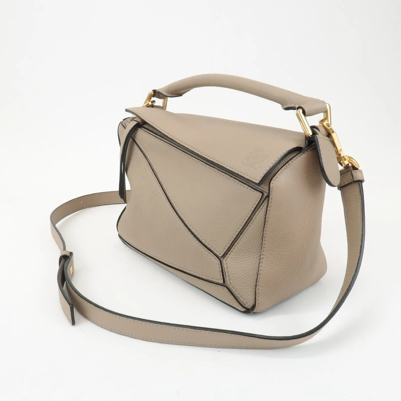 LOEWE Puzzle Calf Leaather Puzzle Bag Small 2Way Bag Sand Used