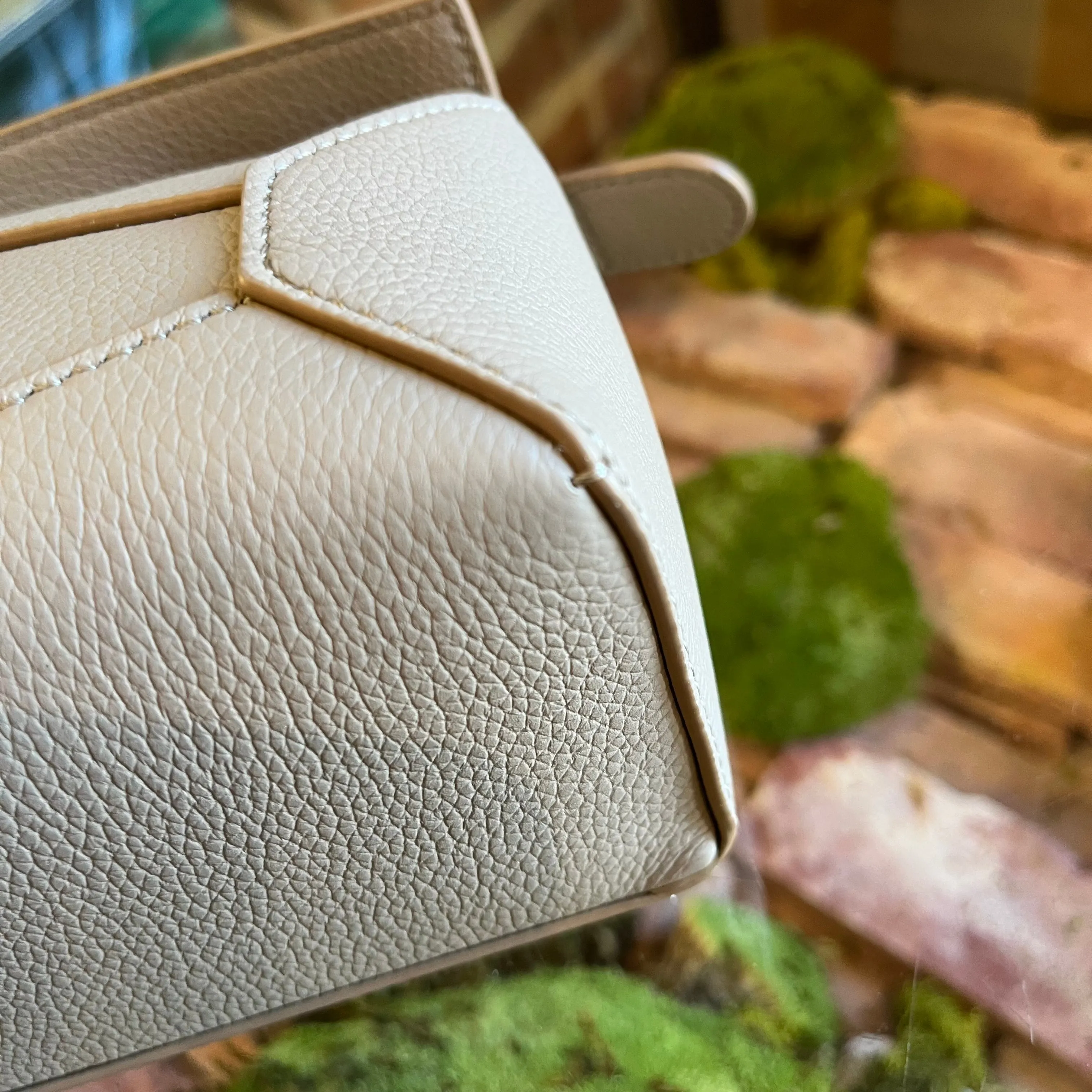 LOEWE Puzzle Edge Mini Sand Grained Leather Top Handle Bag