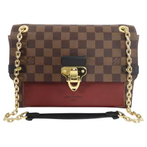 Louis Vuitton Vavin Chain PM Damier Ebene Burgundy Shoulder Bag
