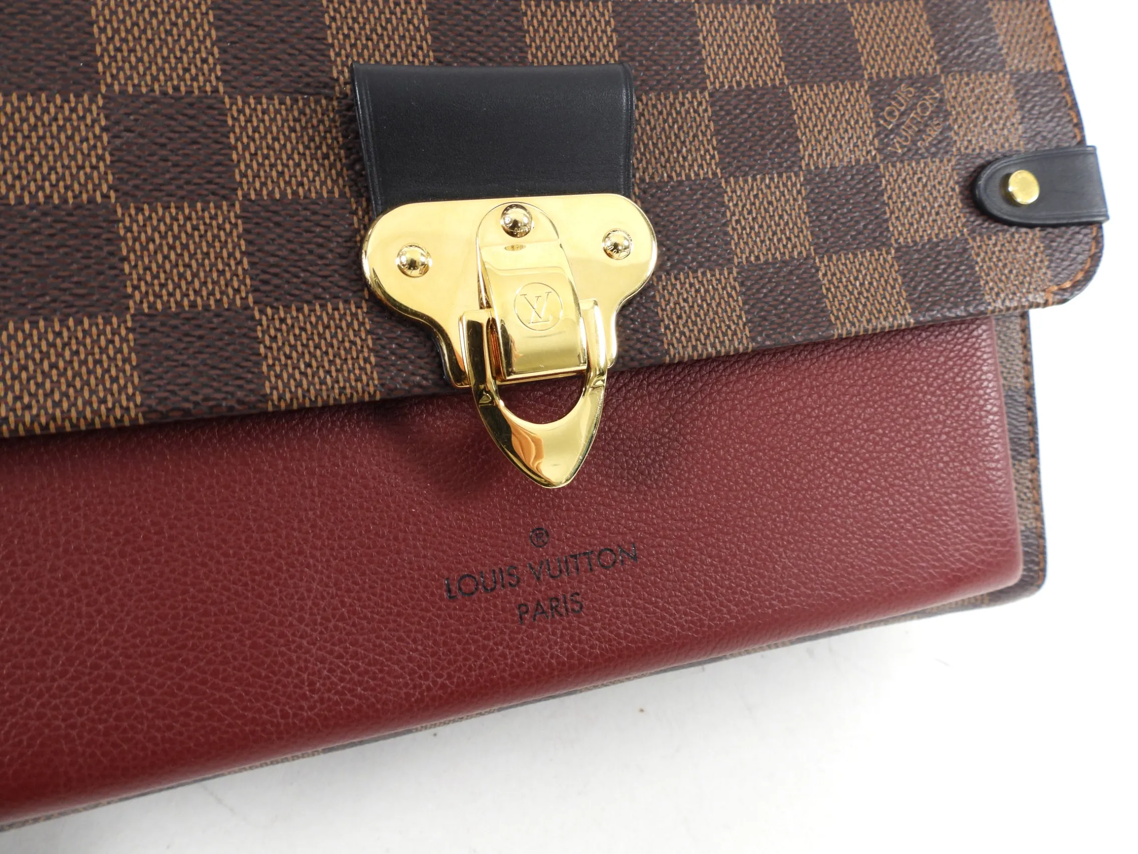 Louis Vuitton Vavin Chain PM Damier Ebene Burgundy Shoulder Bag