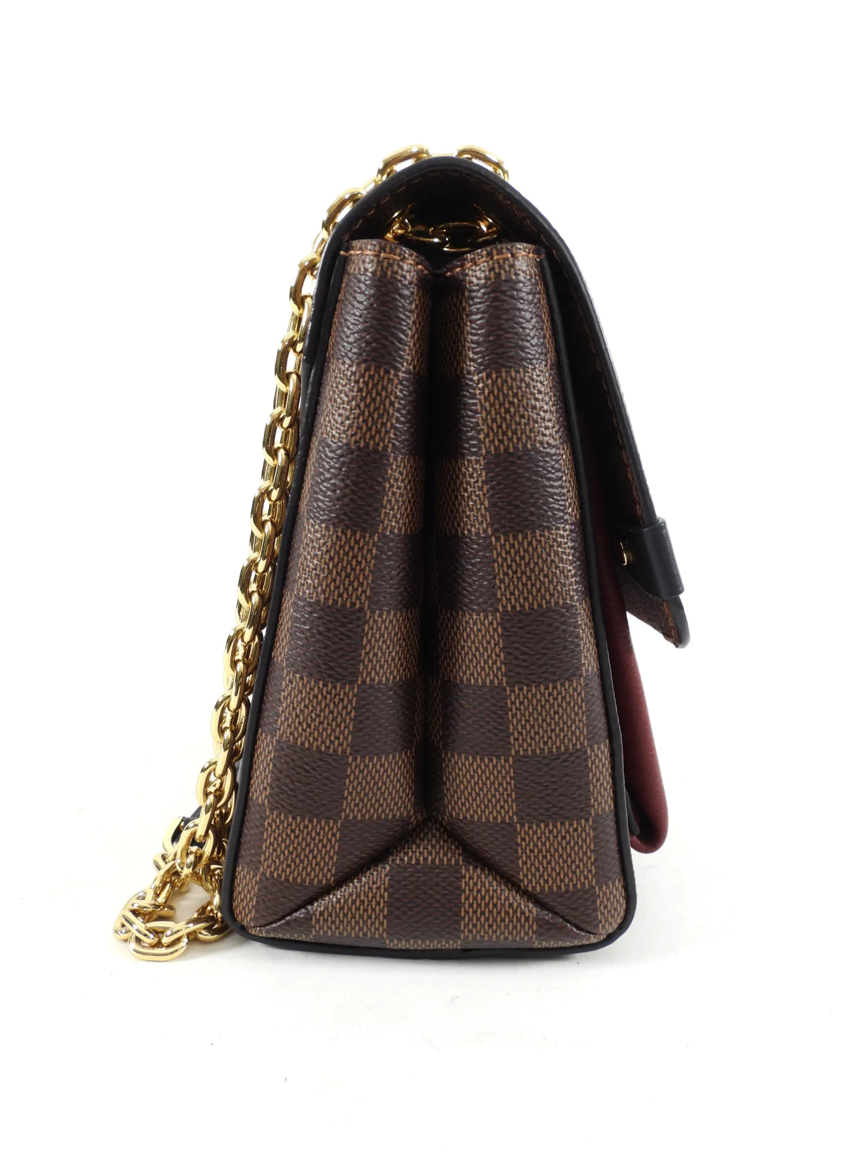 Louis Vuitton Vavin Chain PM Damier Ebene Burgundy Shoulder Bag