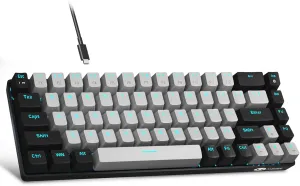 MageGee Portable 60% Mechanical Gaming Keyboard, MK-Box LED Backlit Compact 68 Keys Mini Wired Office Keyboard with Blue Switch for Windows Laptop PC Mac - Grey/Black