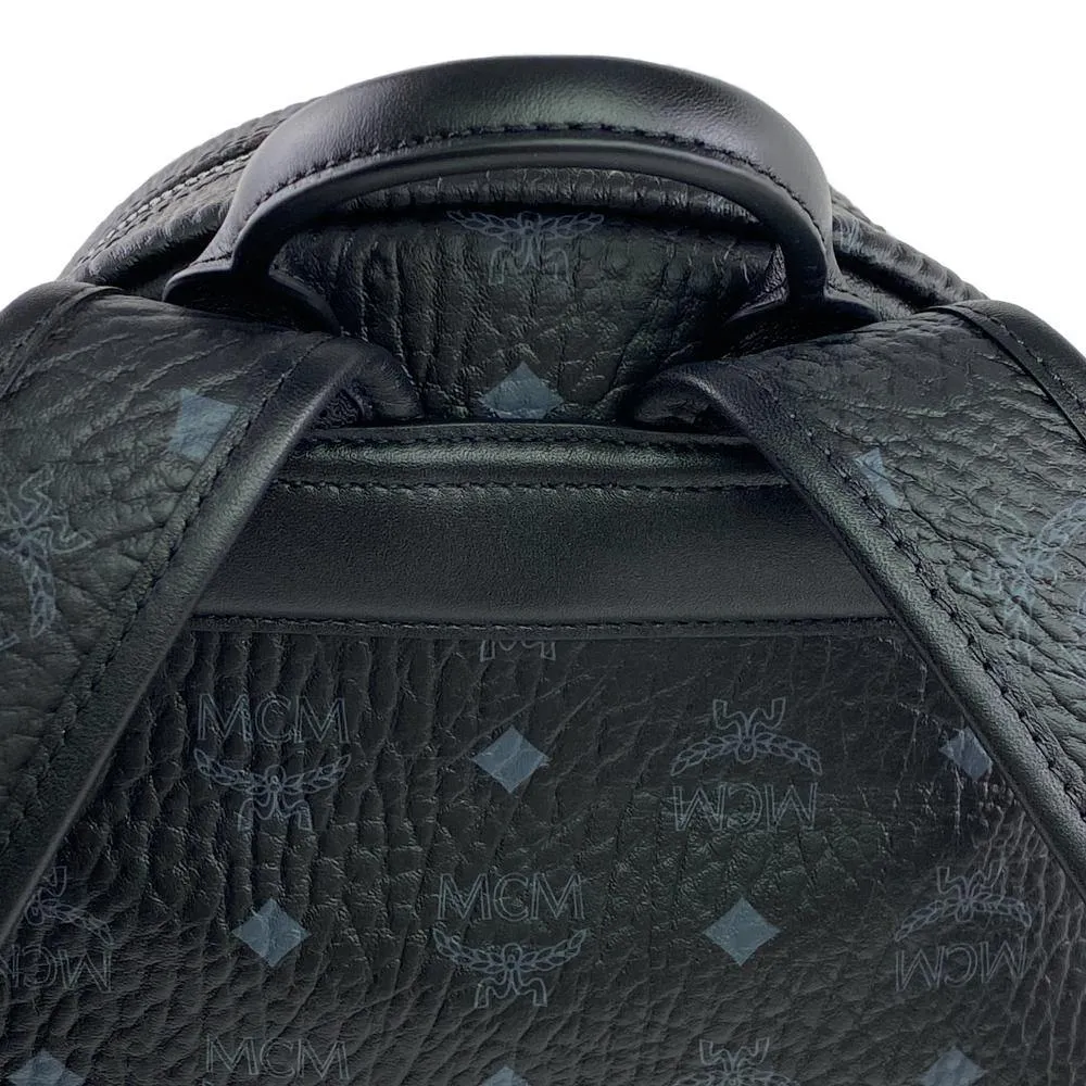 MCM Black Visetos Coated Canvas Stark Side Stud Backpack