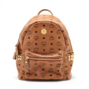 MCM Visetos Stark Side Studs Backpack Cognac
