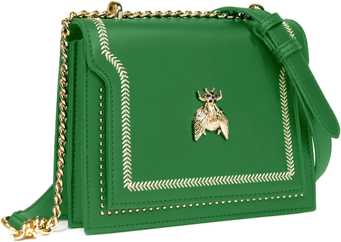 NPBAG Small Purse, Crossbody Bag for Women, Clutch Handbag Shoulder Bag with Metal Chain Strap, Designer Trendy Lady Wallet
