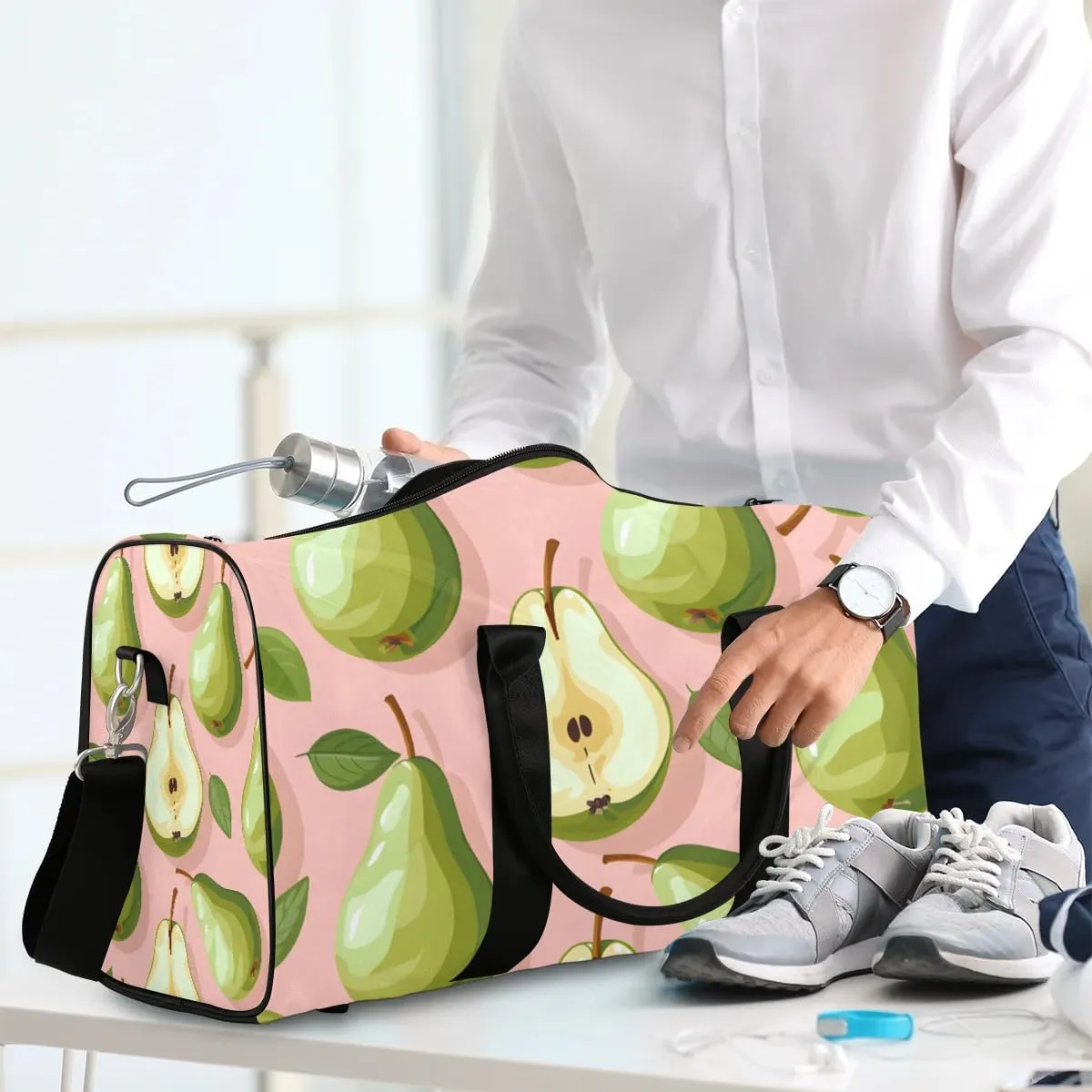 Pear Foldable Lightweight Duffle Bag for Travel - Waterproof Carry On Bags for Airplanes, Travel Duffel Bags for Gym, Weekend