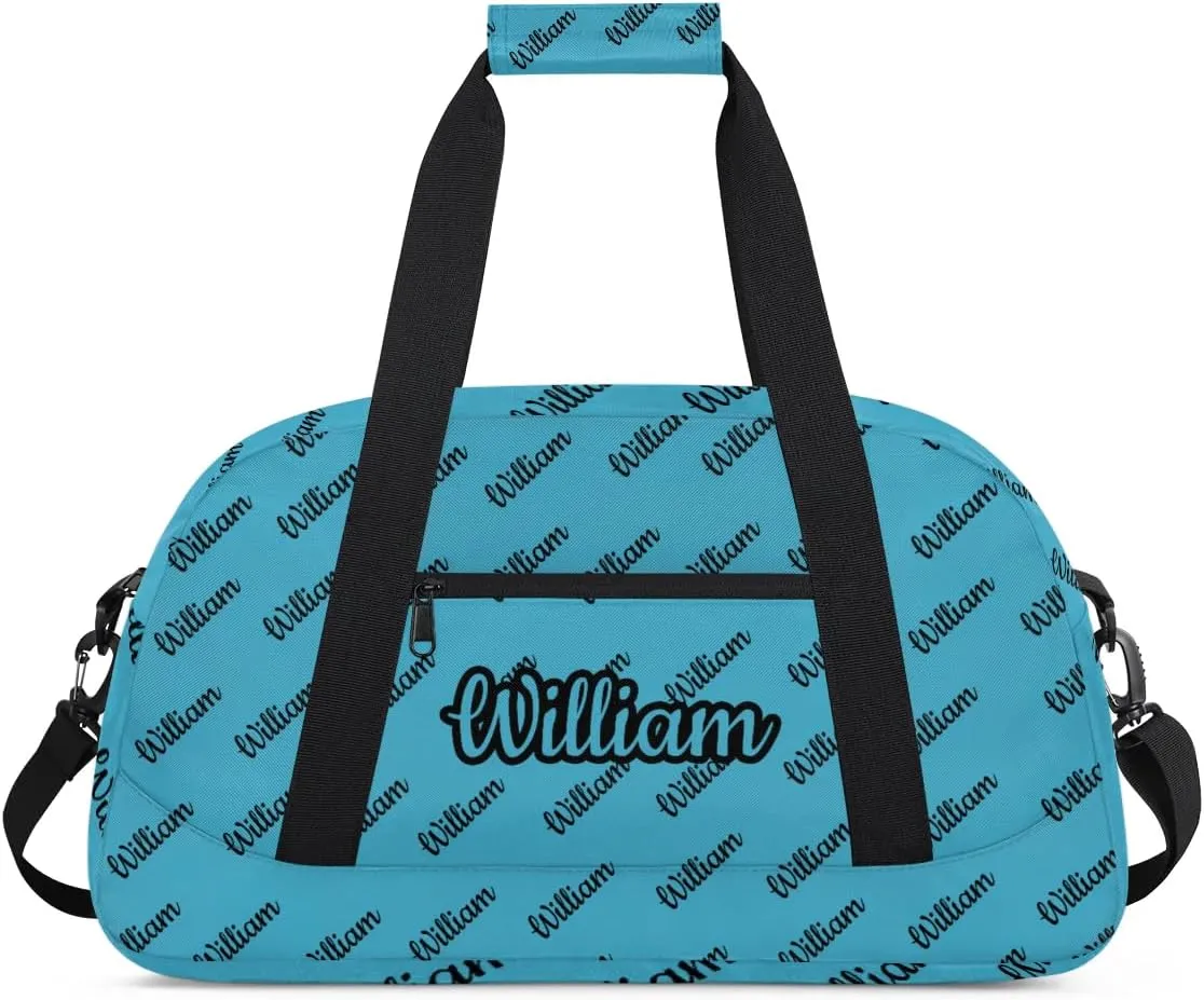 Personalized Gym Duffel Bag with Name Custom Sport Bag Gymnastics Bags Customized Dance Duffel Bag Weekender Sleepover Bag, Blue