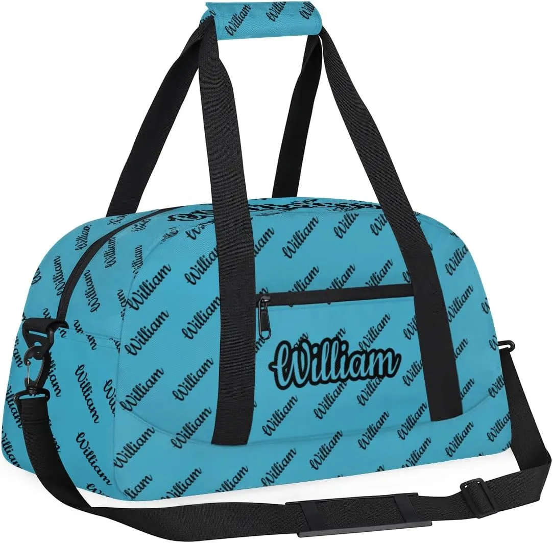 Personalized Gym Duffel Bag with Name Custom Sport Bag Gymnastics Bags Customized Dance Duffel Bag Weekender Sleepover Bag, Blue