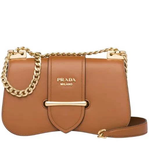 Prada Sidonie Leather Shoulder Bag Brown