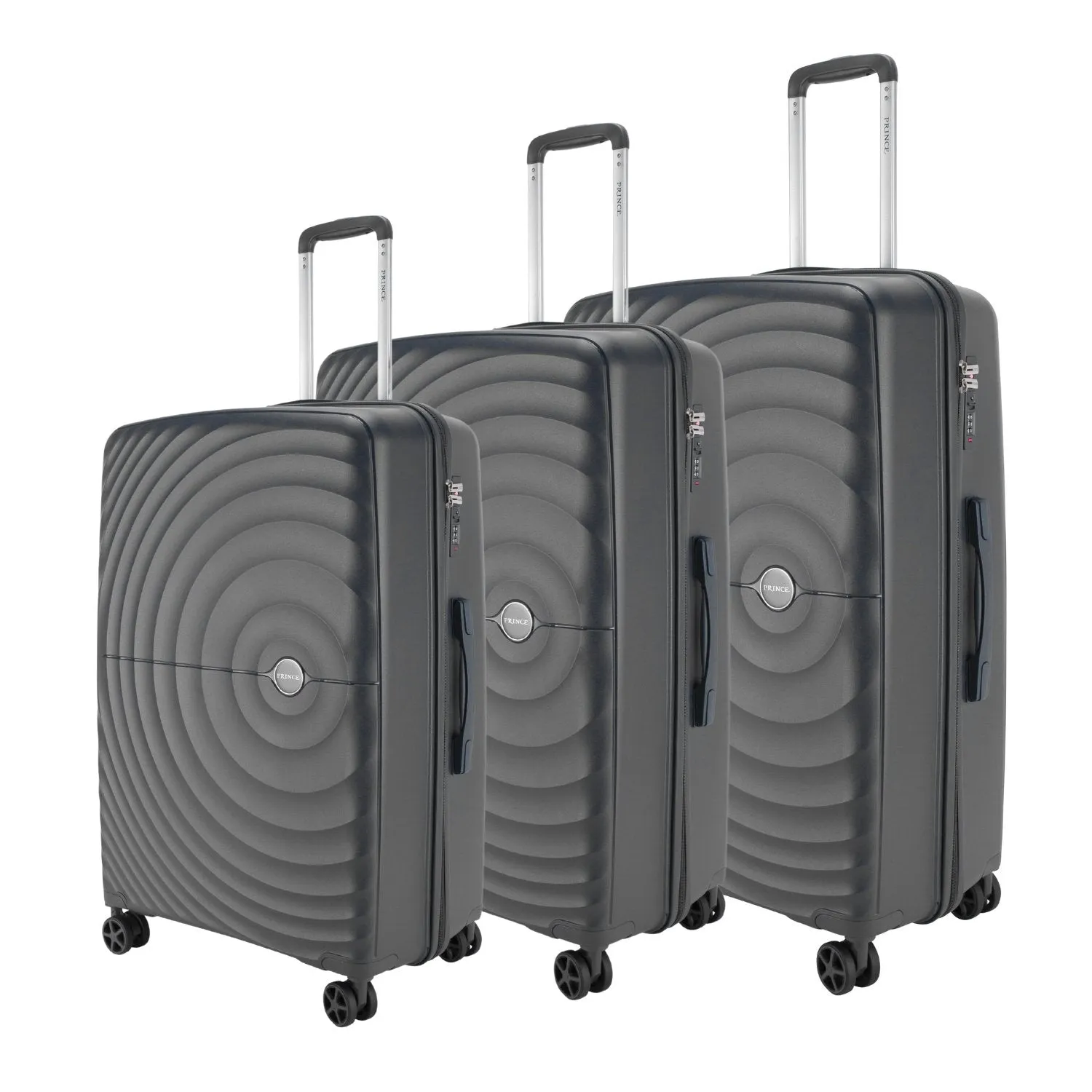 Prince Hardside Suitcase Set of 3-Black PR16709