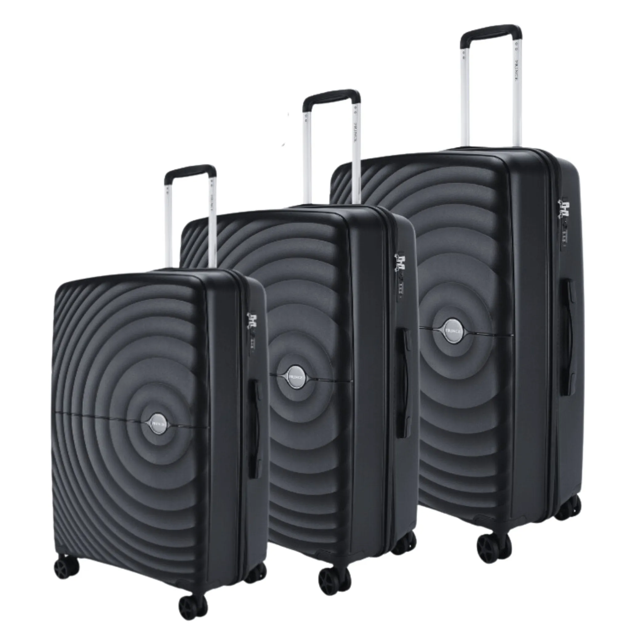 Prince Hardside Suitcase Set of 3-Black PR16709