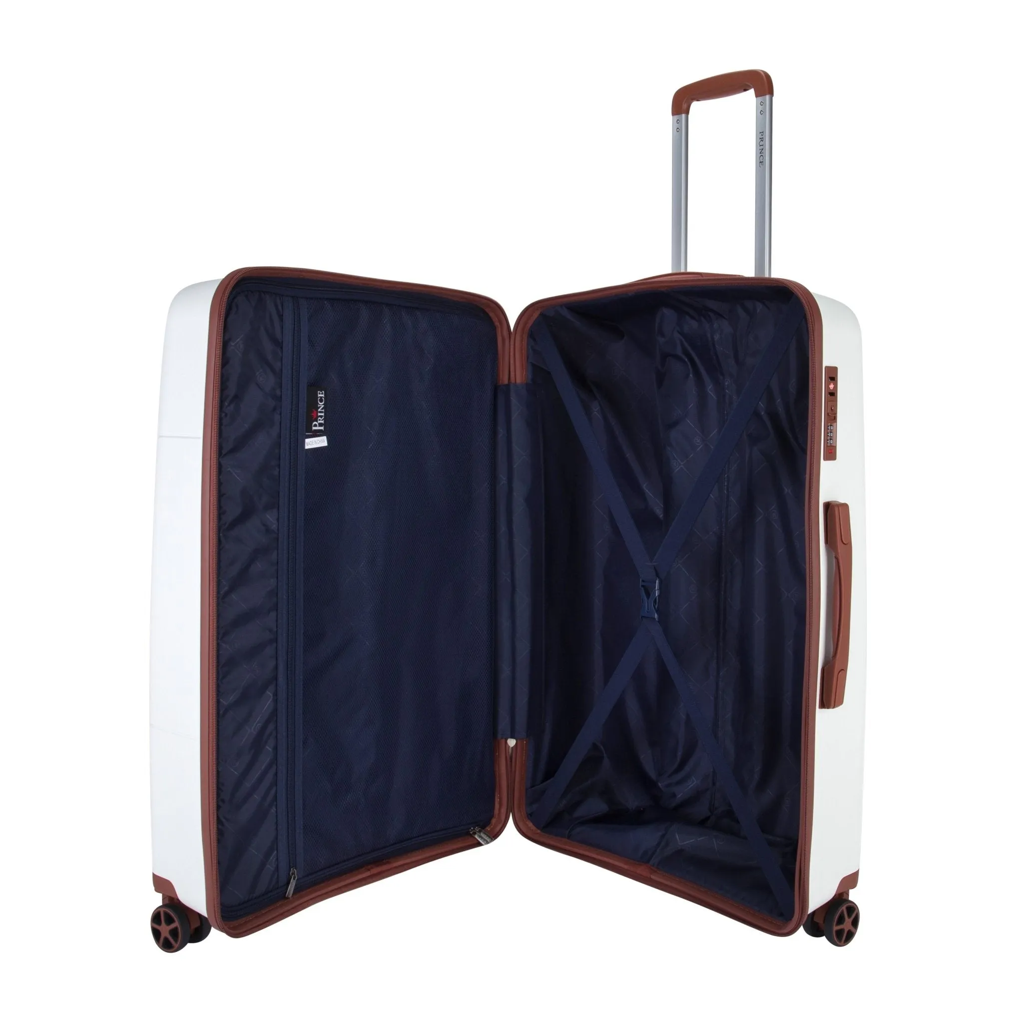 Prince Upright Suitcase Set of 3-White PR16708