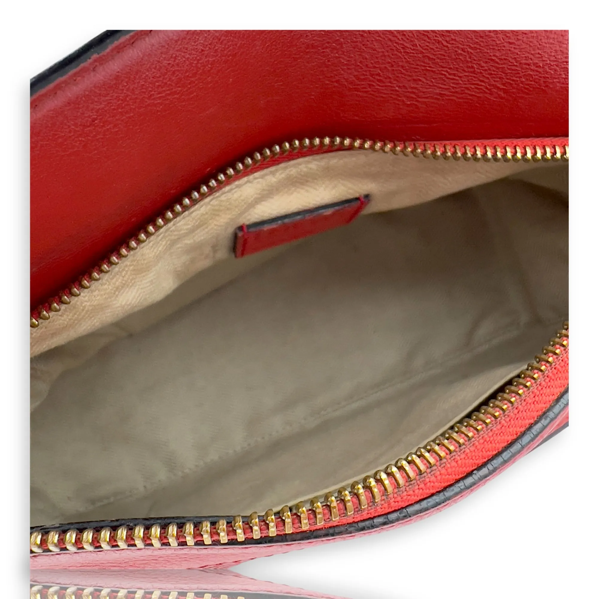 Puzzle Small Red Top Handle Bag in Calfskin, Gold hardware