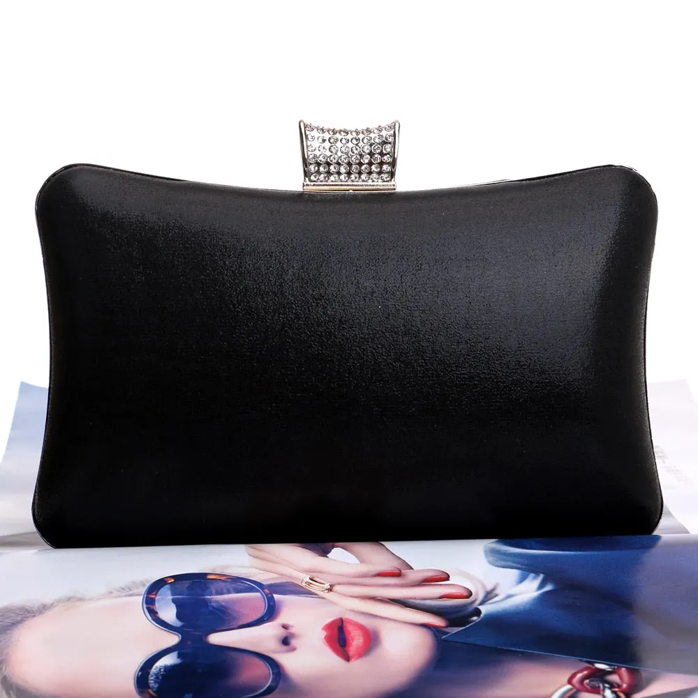 Simple Design Metal Diamond Evening Bag Clutche Purse