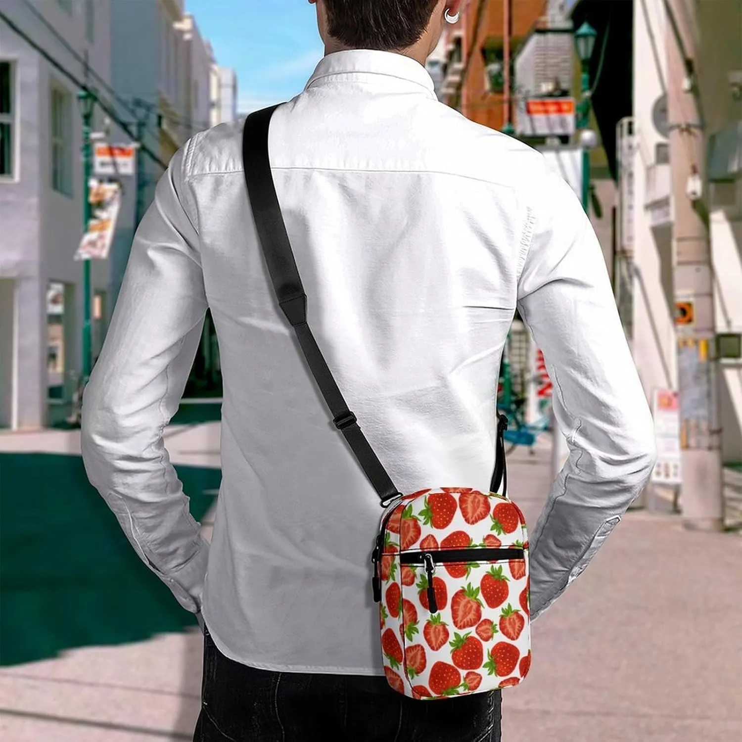 Strawberry Red Berry Crossbody Bag Small Shoulder Bag Waterproof, Lightweight And Convenient