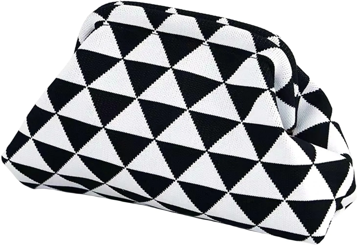 Summer Beach Dumpling Clutch Purses for Women,Woven Handbags Dumpling Clutch Ruched Cloud Purse Casual Colorblock Bag