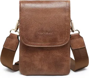 VONMAY Vegan Leather Small Crossbody Bags for Women, 3 Compartment Cell Phone Wallet Purses with Adjustable Guitar Strap VONMAY Vegan Leather Small Crossbody Bags for Women, 3 Compartment Cell Phone Wallet Purses with Adjustable Guitar Strap