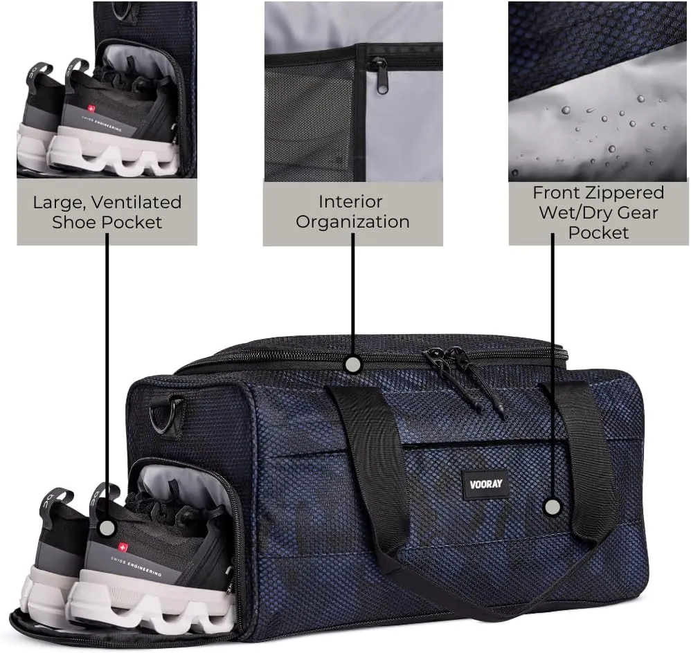 Vooray 23L Boost Duffel Bag  Small Travel & Gym Bag with Shoe Pocket, Weekender for Women & Men, Ideal for Overnight, Sports, and Workouts