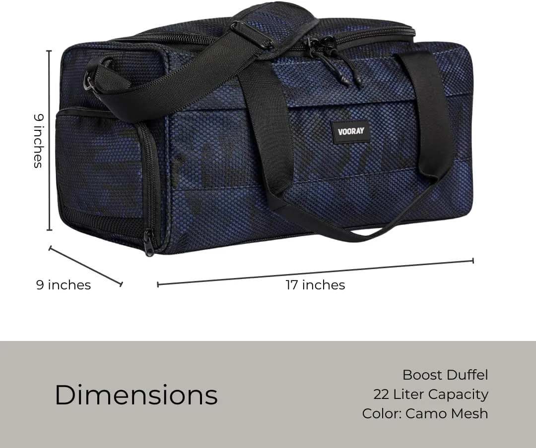 Vooray 23L Boost Duffel Bag  Small Travel & Gym Bag with Shoe Pocket, Weekender for Women & Men, Ideal for Overnight, Sports, and Workouts