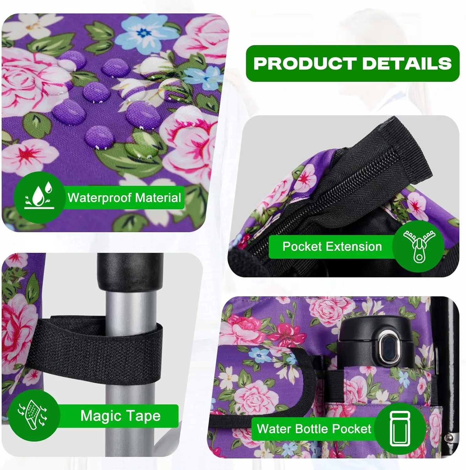 Walker Duffle Bag, Equipped with soft cooling compartment, Multiple pockets and Hand Free for Walkers, roller walkers, wheelchairs, and scooters