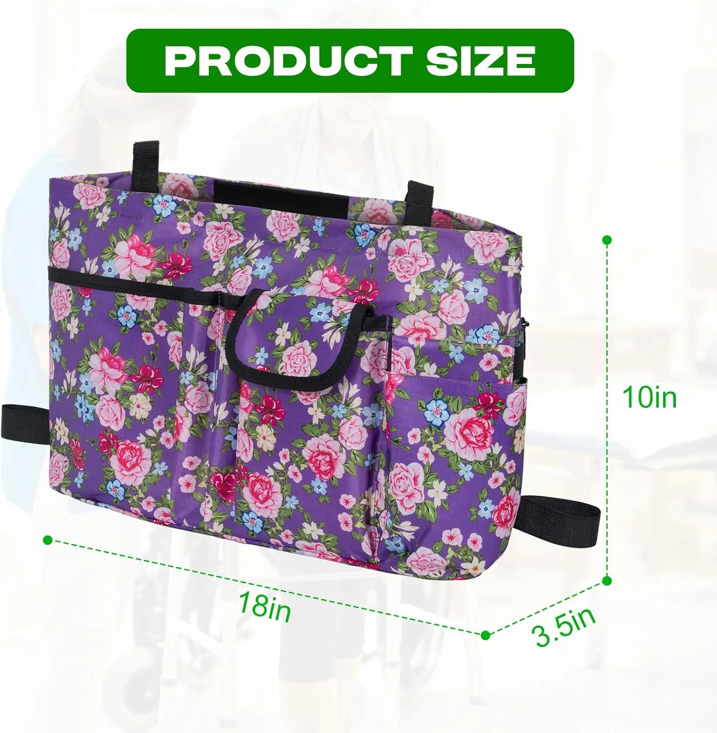 Walker Duffle Bag, Equipped with soft cooling compartment, Multiple pockets and Hand Free for Walkers, roller walkers, wheelchairs, and scooters
