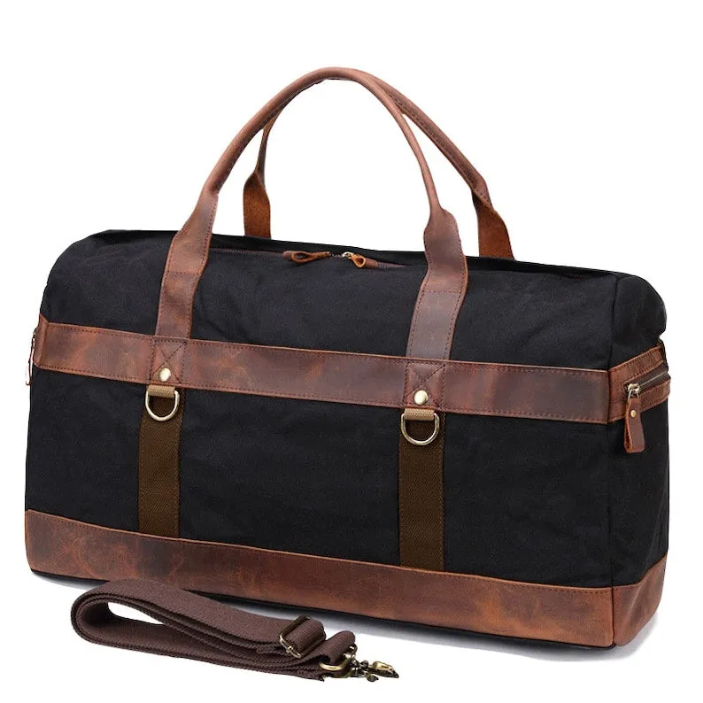 Waxed Canvas Duffle Bag Monogrammed Weekend Bag