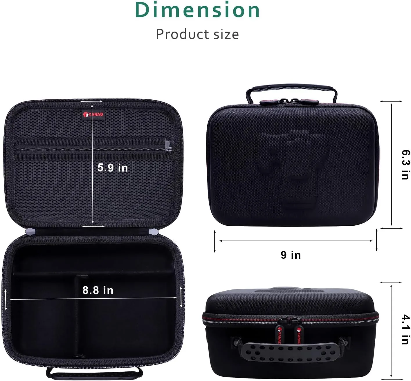 XANAD Camera Case Compatible with Canon EOS Rebel T7 / R100 / R50 / R6 Mark II / R8 / T100, Sony, Nikon DSLR Camera, Lens, Tripod, with 4 Pieces of Dividers and Shoulder StrapBlack