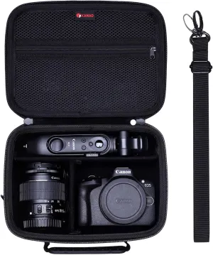 XANAD Camera Case Compatible with Canon EOS Rebel T7 / R100 / R50 / R6 Mark II / R8 / T100, Sony, Nikon DSLR Camera, Lens, Tripod, with 4 Pieces of Dividers and Shoulder StrapBlack