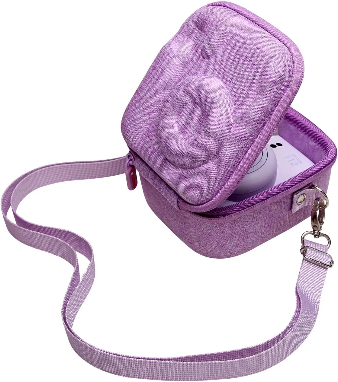 XANAD Hard Case Compatible with Fujifilm Instax Mini 12/11 / evo / 10/9 / 8/7 and for Fujifilm Instax Mini 99 Instant Camera with Shoulder Strap(Purple)-Inside Dimension:4.3"x5.1"x2.8''