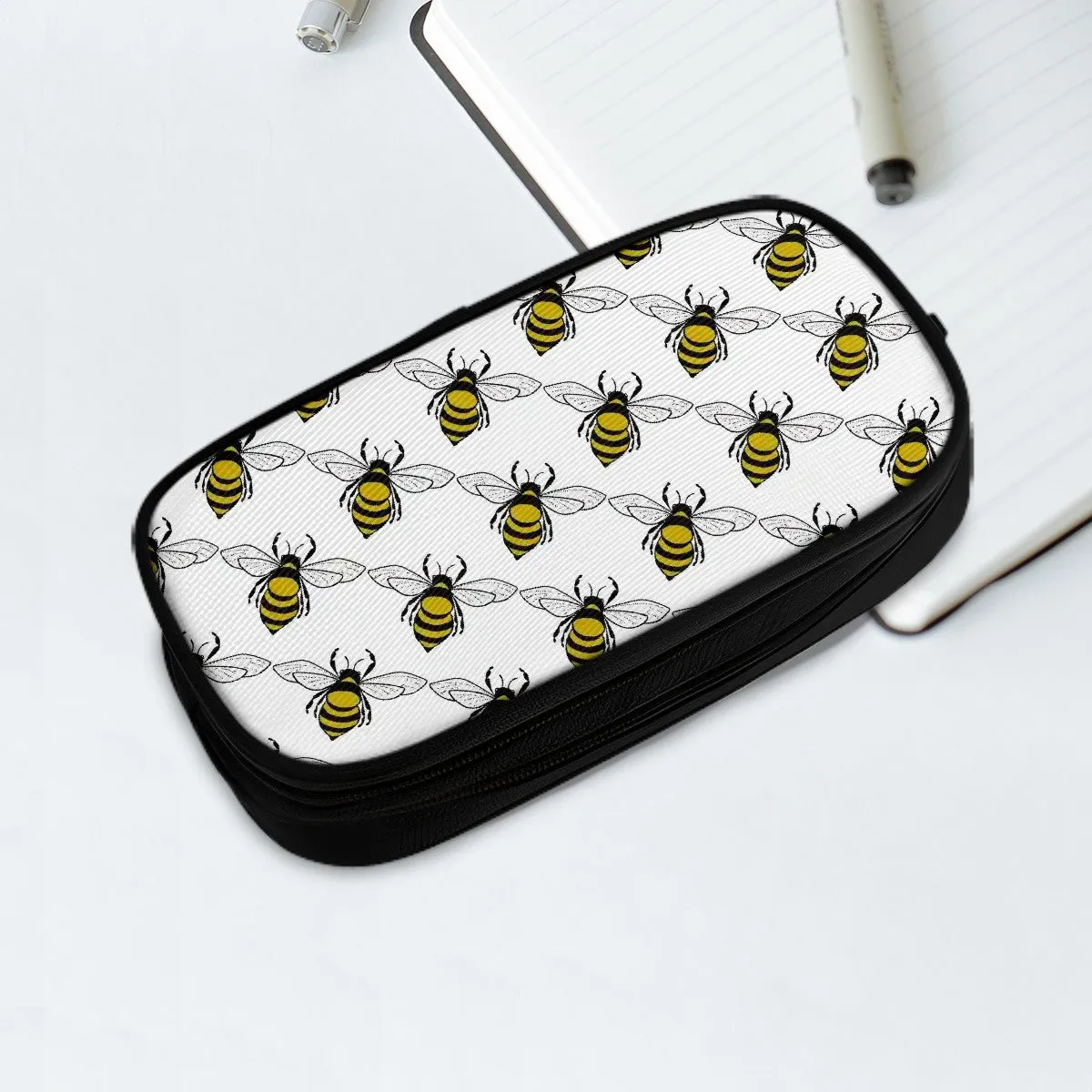 Zippered Pencil Pouch (21x5x10.5cm, 3 colours) Honeybee 3