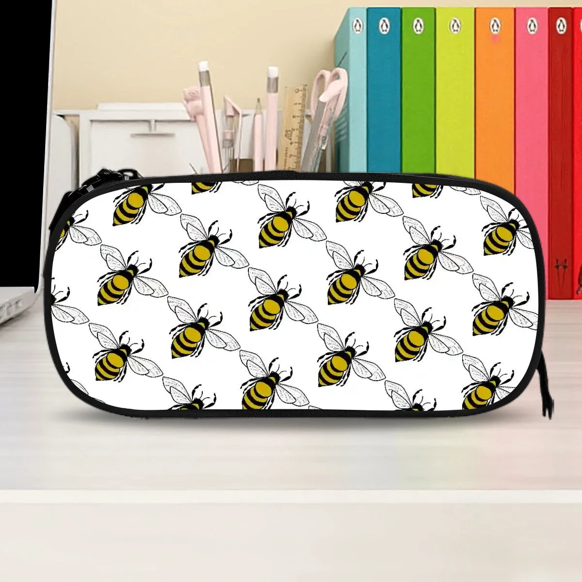 Zippered Pencil Pouch (21x5x10.5cm, 3 colours) Honeybee 3